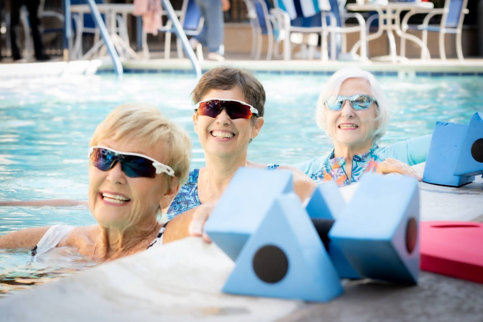 Senior ladies enjoying the pool